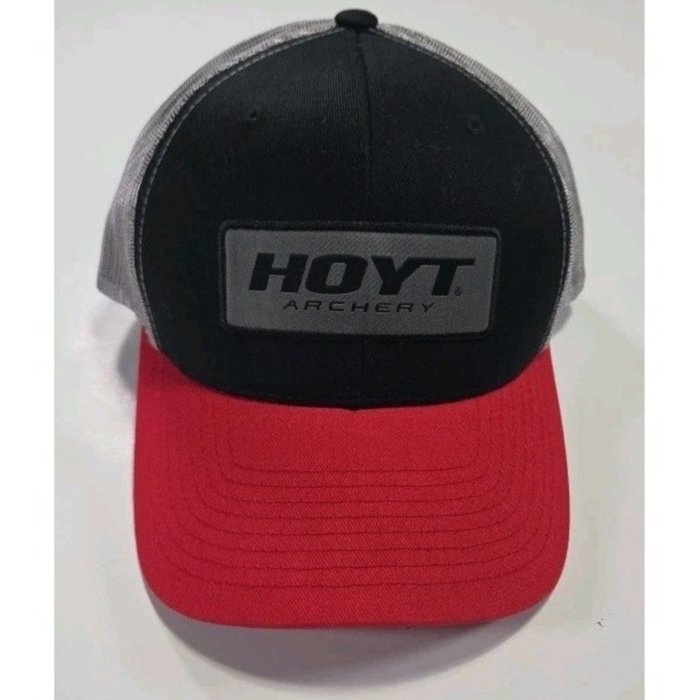 Hoyt Archery Mesh Back Adjustable Trucker Hat Red Black Grey Snapback - NEW